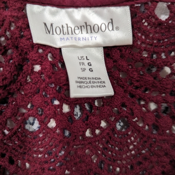 Motherhood Maternity Large Lace Raspberry Blouse - Picture 2 of 2